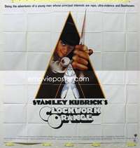 t037 CLOCKWORK ORANGE int'l six-sheet movie poster '72 Kubrick classic!