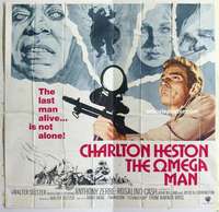 t040 OMEGA MAN six-sheet movie poster '71 Charlton Heston, zombies!
