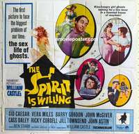 t041 SPIRIT IS WILLING six-sheet movie poster '67 sex life of ghosts!