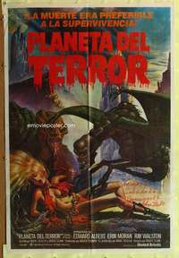 t940 GALAXY OF TERROR Argentinean movie poster '81 Charo art!