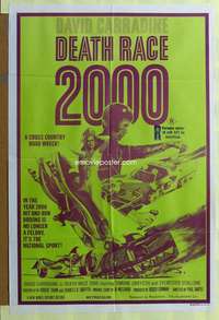 t834 DEATH RACE 2000 Aust one-sheet movie poster '75 Roger Corman, Carradine