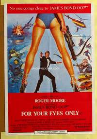 t836 FOR YOUR EYES ONLY Aust one-sheet movie poster '81 Moore as James Bond!