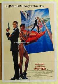 t845 VIEW TO A KILL Aust one-sheet movie poster '85 Moore as James Bond!