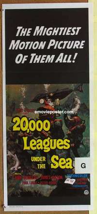t846 20,000 LEAGUES UNDER THE SEA Australian daybill movie poster R70s Verne
