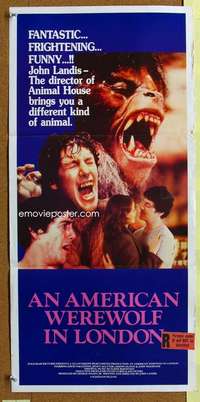 t854 AMERICAN WEREWOLF IN LONDON Australian daybill movie poster '81 Landis