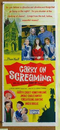t860 CARRY ON SCREAMING Australian daybill movie poster '66 English horror!
