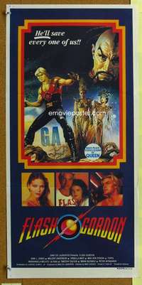 t876 FLASH GORDON Australian daybill movie poster '80 Max Von Sydow