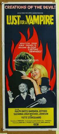 t896 LUST FOR A VAMPIRE Australian daybill movie poster '71 Hammer horror!