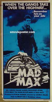 t897 MAD MAX Australian daybill movie poster '80 Mel Gibson, George Miller