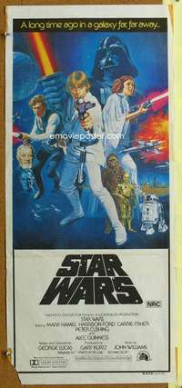 t915 STAR WARS Australian daybill movie poster '77 George Lucas classic!