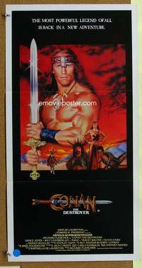 t865 CONAN THE DESTROYER Australian daybill movie poster '84 Schwarzenegger