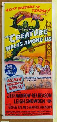 t866 CREATURE WALKS AMONG US Australian daybill movie poster '56 sequel!