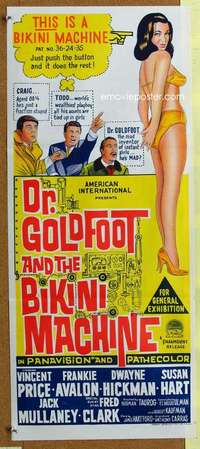 t873 DR GOLDFOOT & THE BIKINI MACHINE Australian daybill movie poster '65