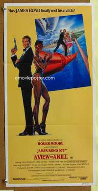 t925 VIEW TO A KILL Australian daybill movie poster '85 Moore as James Bond!