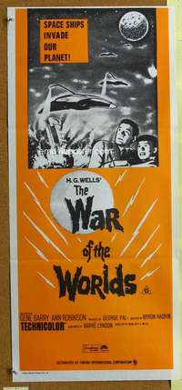 t927 WAR OF THE WORLDS Australian daybill movie poster R70s classic sci-fi!