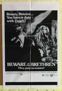 t546 BEWARE MY BRETHREN one-sheet movie poster '72 a date with death!