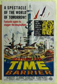 t548 BEYOND THE TIME BARRIER one-sheet movie poster '59 Edgar Ulmer, AIP!