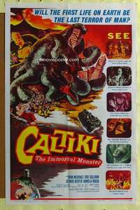 t565 CALTIKI THE IMMORTAL MONSTER one-sheet movie poster '60 Italian horror!