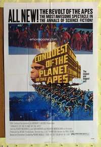 t574 CONQUEST OF THE PLANET OF THE APES style B one-sheet movie poster '72