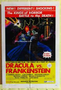 t598 DRACULA VS FRANKENSTEIN one-sheet movie poster '71 Lon Chaney Jr
