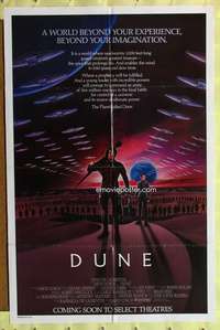 t600 DUNE advance one-sheet movie poster '84 David Lynch sci-fi fantasy epic!