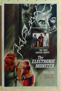 t602 ELECTRONIC MONSTER one-sheet movie poster '60 Rod Cameron, sci-fi!