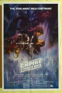 t607 EMPIRE STRIKES BACK int'l 1sh movie poster '80 GWTW art style!