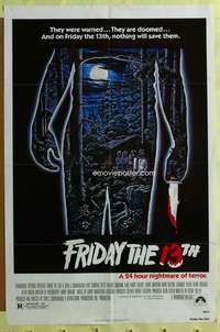 t630 FRIDAY THE 13th one-sheet movie poster '80 slasher horror classic!