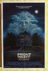 t633 FRIGHT NIGHT one-sheet movie poster '85 great ghost horror image!