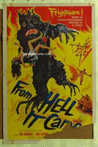 t634 FROM HELL IT CAME one-sheet movie poster '57 wacky tree monster!