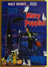 t503 MARY POPPINS German movie poster '64 Julie Andrews, Walt Disney