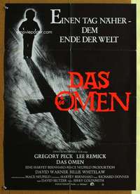 t505 OMEN German movie poster '76 Gregory Peck, Lee Remick, horror!
