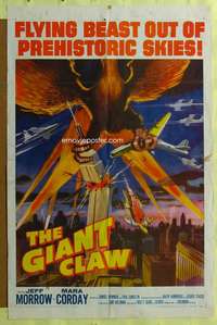 t640 GIANT CLAW one-sheet movie poster '57 great flying dino sci-fi!