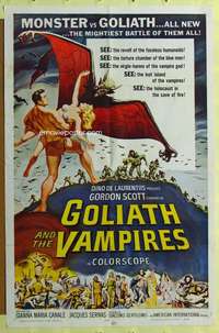 t646 GOLIATH & THE VAMPIRES one-sheet movie poster '64 Gordon Scott