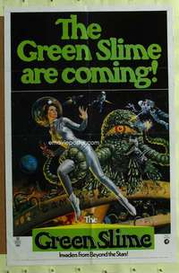 t647 GREEN SLIME one-sheet movie poster '69 classic cheesy sci-fi movie!