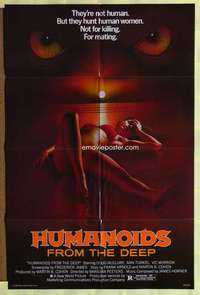t663 HUMANOIDS FROM THE DEEP one-sheet movie poster '80 sexy image!