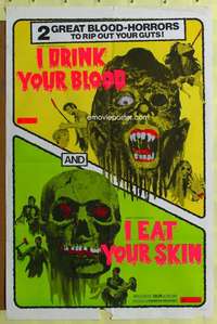 t666 I DRINK YOUR BLOOD/I EAT YOUR SKIN one-sheet movie poster '71 horror!