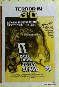 t671 IT CAME FROM OUTER SPACE one-sheet movie poster R72 classic 3D sci-fi!