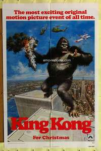 t683 KING KONG teaser one-sheet movie poster '76 BIG Ape, Jessica Lange