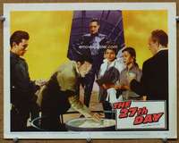 t195 27th DAY movie lobby card #2 '57 good scene with entire cast!