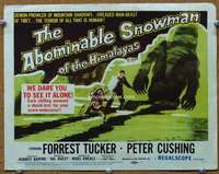 t196 ABOMINABLE SNOWMAN OF THE HIMALAYAS movie title lobby card '57 Cushing