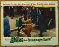 t127 BEAST FROM 20,000 FATHOMS movie lobby card #3 '53 police in crowd!
