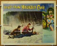 t271 BEAST FROM HAUNTED CAVE movie lobby card #7 '59 beast's victim!