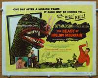 t169 BEAST OF HOLLOW MOUNTAIN signed movie title lobby card '56 Guy Madison!