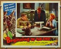 t202 BEGINNING OF THE END movie lobby card #2 '57 Peter Graves, Castle