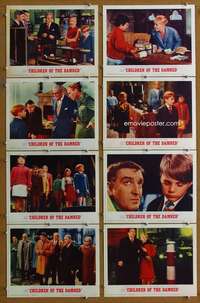 t374 CHILDREN OF THE DAMNED 8 movie lobby cards '64 eyes that paralyze!