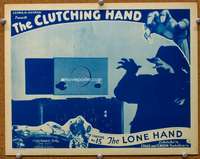 t083 CLUTCHING HAND #2 Chap 15 movie lobby card '36 spooky shadow!