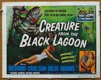 t105 CREATURE FROM THE BLACK LAGOON movie title lobby card '54 classic!