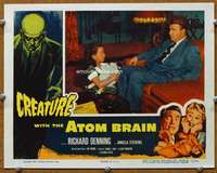 t154 CREATURE WITH THE ATOM BRAIN #8 movie lobby card '55 Denning w/girl