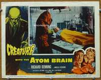 t156 CREATURE WITH THE ATOM BRAIN #5 movie lobby card '55 operation!